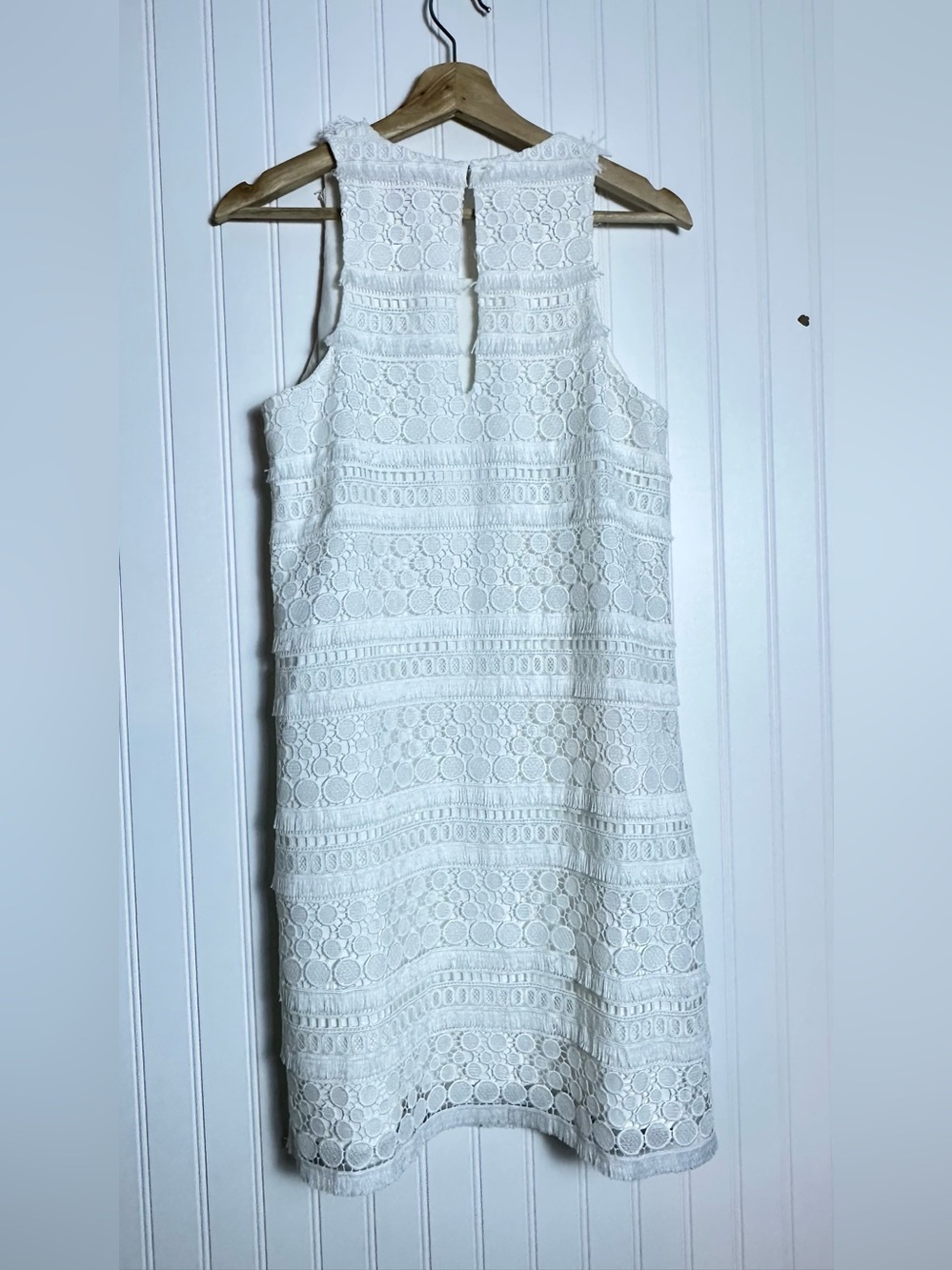 Lilly Pulitzer Annette Shift Lace Dress Resort White Fringe 6 Lined - Picture 10 of 14